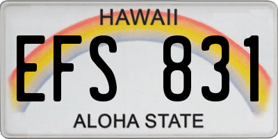 HI license plate EFS831