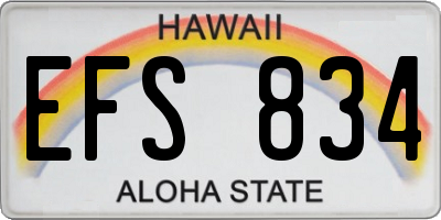 HI license plate EFS834