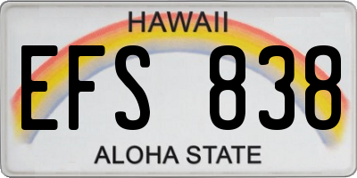 HI license plate EFS838