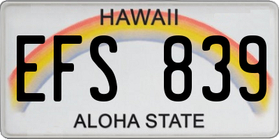 HI license plate EFS839