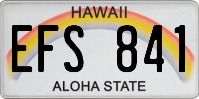 HI license plate EFS841