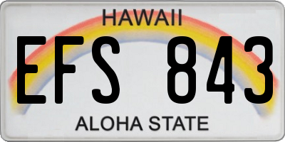 HI license plate EFS843