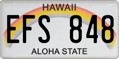 HI license plate EFS848