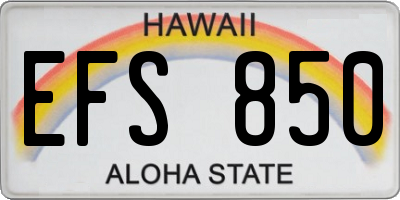 HI license plate EFS850