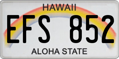 HI license plate EFS852
