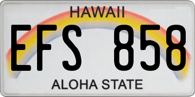 HI license plate EFS858