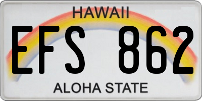 HI license plate EFS862