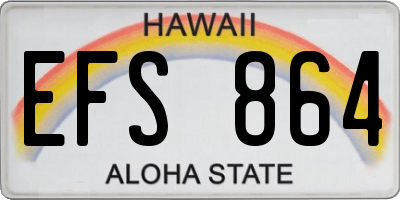 HI license plate EFS864