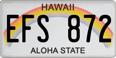 HI license plate EFS872