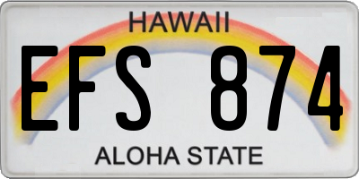 HI license plate EFS874