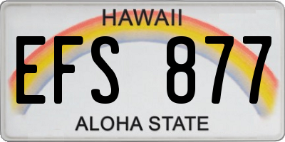 HI license plate EFS877