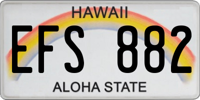 HI license plate EFS882