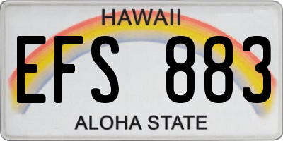 HI license plate EFS883
