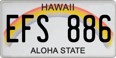 HI license plate EFS886