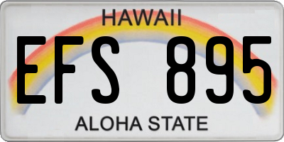 HI license plate EFS895