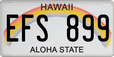 HI license plate EFS899