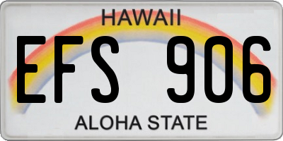 HI license plate EFS906