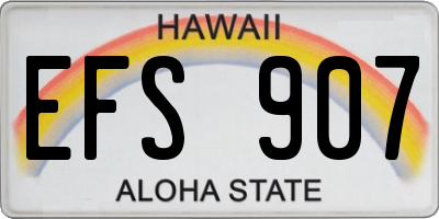 HI license plate EFS907