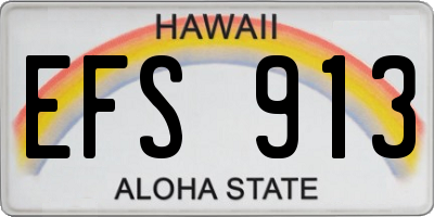 HI license plate EFS913
