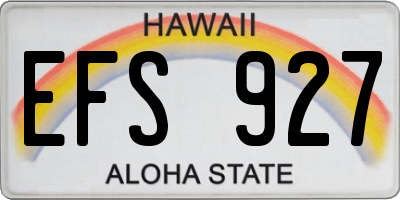 HI license plate EFS927