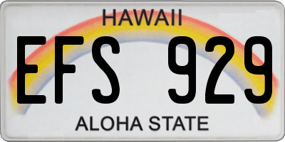 HI license plate EFS929