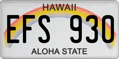 HI license plate EFS930