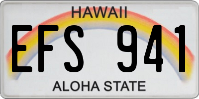 HI license plate EFS941