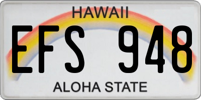 HI license plate EFS948