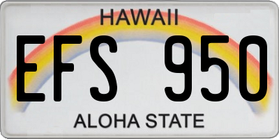 HI license plate EFS950