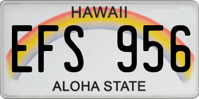 HI license plate EFS956