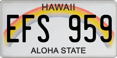 HI license plate EFS959
