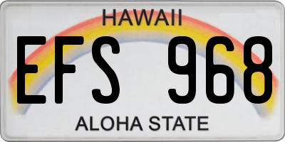 HI license plate EFS968