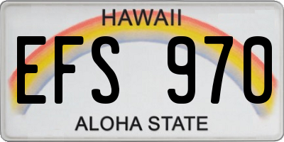 HI license plate EFS970