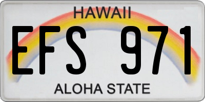 HI license plate EFS971
