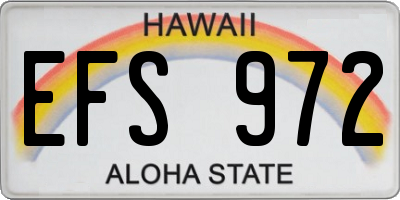 HI license plate EFS972