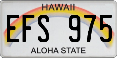 HI license plate EFS975