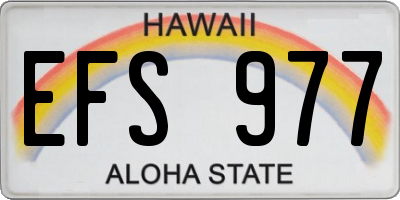 HI license plate EFS977