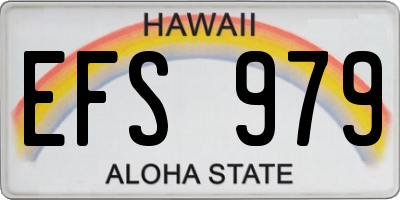 HI license plate EFS979