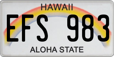 HI license plate EFS983
