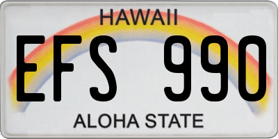 HI license plate EFS990