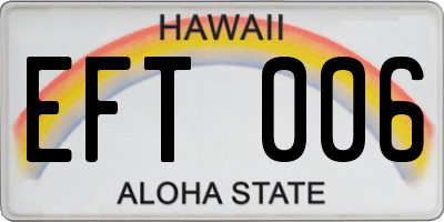 HI license plate EFT006