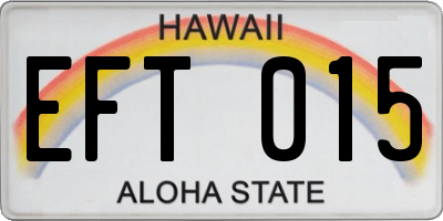 HI license plate EFT015