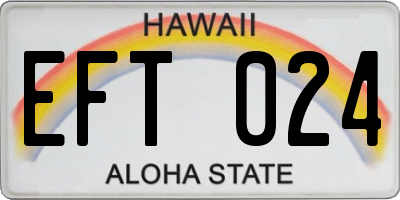HI license plate EFT024