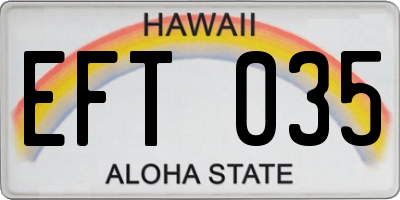 HI license plate EFT035