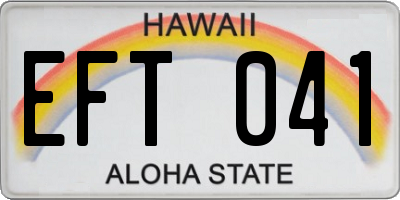 HI license plate EFT041