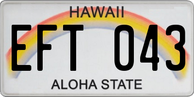HI license plate EFT043