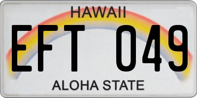HI license plate EFT049