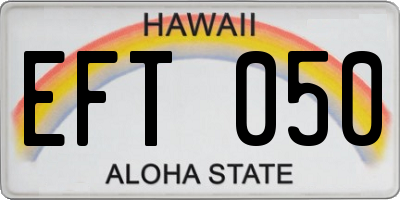 HI license plate EFT050