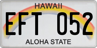 HI license plate EFT052