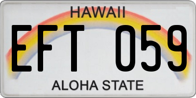 HI license plate EFT059
